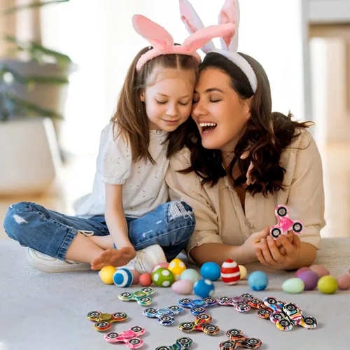 Vista 2 de SCIONE Paquete de 12 juguetes giratorios para la ansiedad, juguetes para aliviar el estrés, regalos de fiesta para niños y adultos, regalos