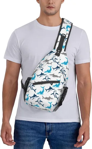 Vista 6 de QISENTIS Bolso bandolera casual para gimnasio, deportes, viajes, senderismo, bolsa de pecho, bolsa de hombro para mujeres y hombres, Siluetas