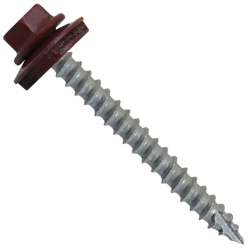 Vista 51 de TORNILLOS PARA TECHOS DE METAL #14: (250) Tornillos x 1" ABC GRIS Tornillo para techo de chapa metálica con cabeza hexagonal y arandela.