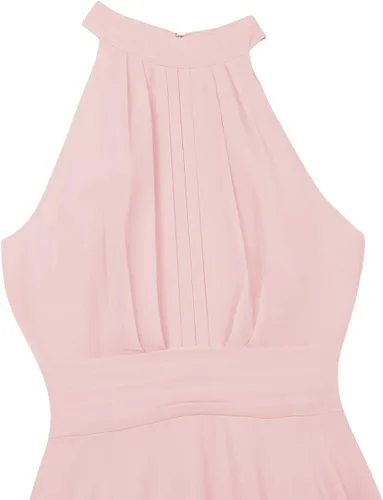 Vista 7 de iEFiEL - Vestido de gasa para mujer con cuello halter sin mangas y cuello alto y corto