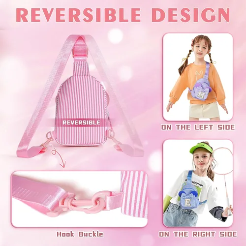 Vista 7 de Bolsos bandolera para niñas y niños - Regalos para niños Bolso cruzado pequeño con iniciales para niñas, regalos de cumpleaños