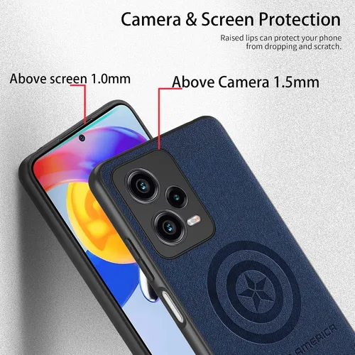 Vista 5 de IRON SPIDER Funda para Xiaomi Poco X5 Pro 5G, con personaje de superhéroe compatible con Xiaomi Poco X5 Pro Funda de cuero azul (capitán)