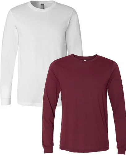 Vista 86 de Canvas Filmore 3501 - Camiseta de 4.2 onzas para hombre manga larga (1) Ceniza + (1) Jaspeado atlético