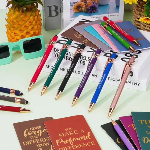 Vista 6 de Ragnhild 48 piezas de regalos de agradecimiento a granel, bolígrafos motivacionales, libretas inspiradoras, mini cuadernos motivacionales, regalos