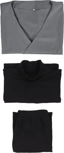Vista 7 de C-ZOFEK Disfraz de anime negro para hombre con aretes de cinturón rojo