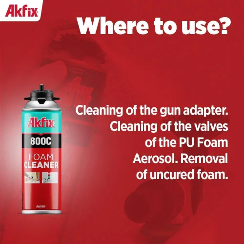 Vista 4 de Akfix Limpiador de pistola de espuma aislante 800C, gran removedor de sellador, disuelve espuma de poliuretano en aerosol, 1 paquete, 16.9 onzas