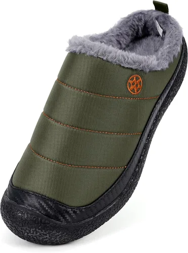 Vista 2 de Eagsouni - Pantuflas de casa para hombre con forro de piel para invierno