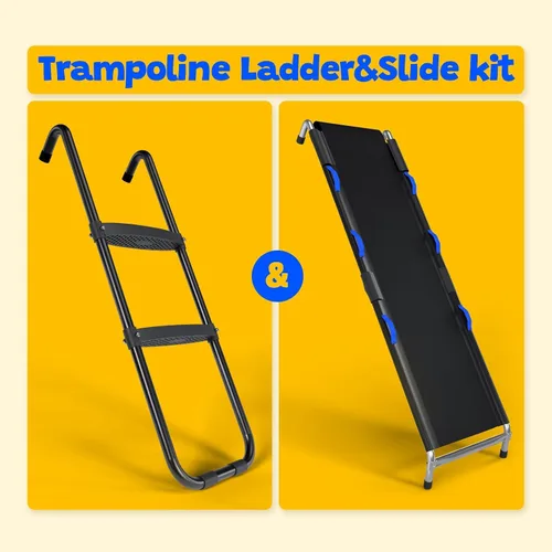 Vista 2 de Kit de diapositivas de escalera de trampolín, accesorios para trampolín incluyen tobogán y escalera