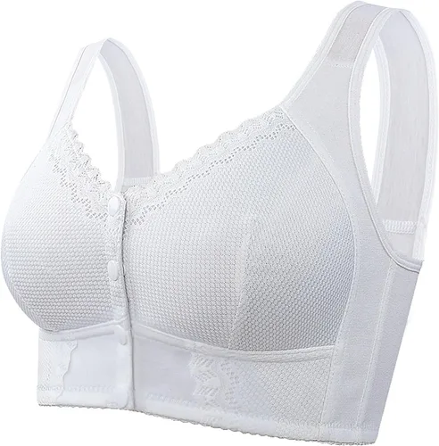 Vista 2 de Brasier Moona de 2 piezas, cierre frontal, transpirable, para personas mayores, Evybliss Daisy Bras para mujeres mayores, ropa interior de cobertura