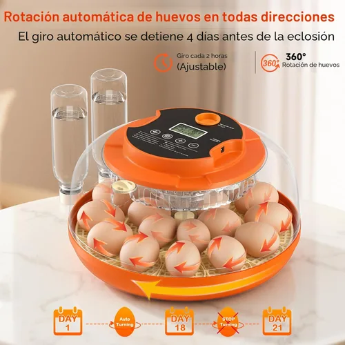 Vista 5 de 18 incubadoras de huevos para incubar huevos, incubadora automática de giro de huevos y control de humedad para eclosionar pollo, pato, codorniz