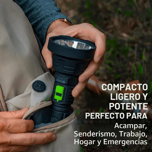 Vista 6 de LitezAll Linterna LED recargable suave al tacto, 70 lúmenes, haz híbrido, linterna compacta ultra ligera con cuerpo de resina resistente, agarre