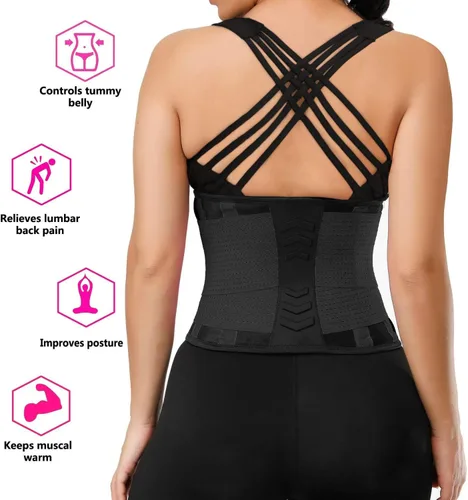 Vista 2 de YIANNA Waist Trainer Belt for Women Waist Trimmer Weight Loss Workout Fitness Back Support Belts