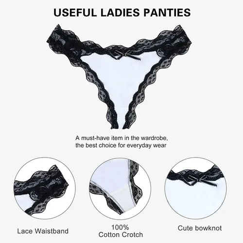 Vista 6 de KUKOME ropa interior corta suave con lazo para mujer