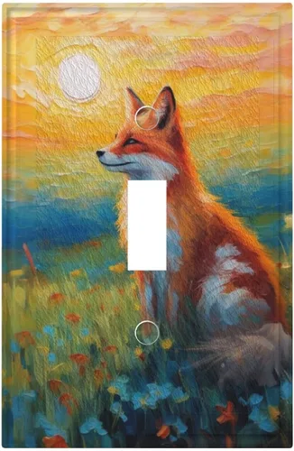 Vista 108 de Cubiertas de Interruptor de Luz Artísticas Decorativas Boho Figura Abstracta Interruptor de Pared Único Placa de Interruptor Decorativo Placa