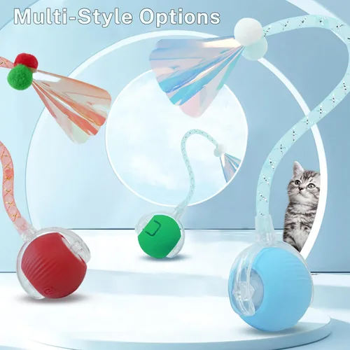 Vista 5 de Nuevo Juguete de Pelota para Gatos Mejorado - Speedy Tail 2.0 Juguete para Gatos, Pelota de Juguete Interactiva para Gatos, Juguetes Estimulantes