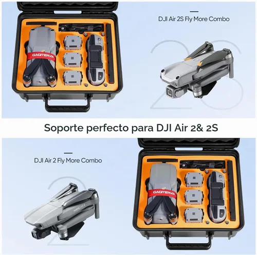 Vista 2 de GAGITERVR Funda rígida de transporte para DJI Air 2S / Mavic Air 2 Drone y más accesorios, protección completa impermeable y anticaídas