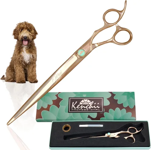 Vista 14 de Kenchii Rose - Tijeras de aseo para perros de 7 pulgadas, curvadas