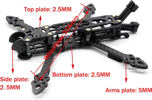 Vista 3 de 8.819 in HD 5 pulgadas FPV Racing Drone Frame