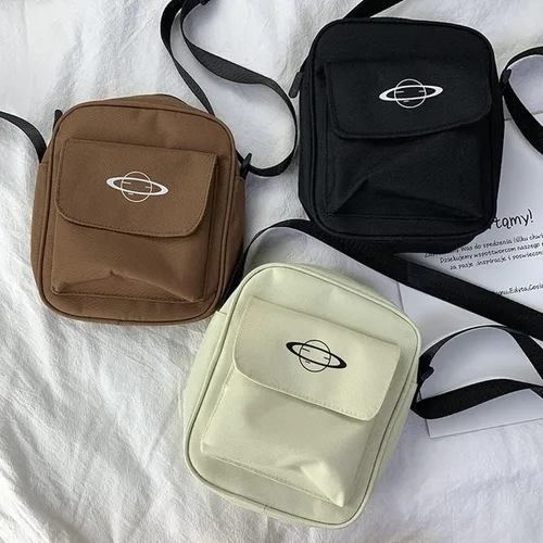 Vista 3 de Bolso de lona pequeño bolso cruzado para hombre, bolsos para mujer, bolso cruzado estético