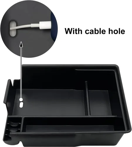 Vista 2 de Organizador de consola central compatible con Hyundai Palisade 2022 2021 2020 Accesorios (Negro)