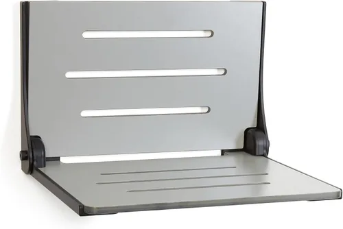 Vista 21 de Seachrome Lift-Assist Silhouette - Ducha plegable con respaldo alto, asiento de almendra con marco de bronce