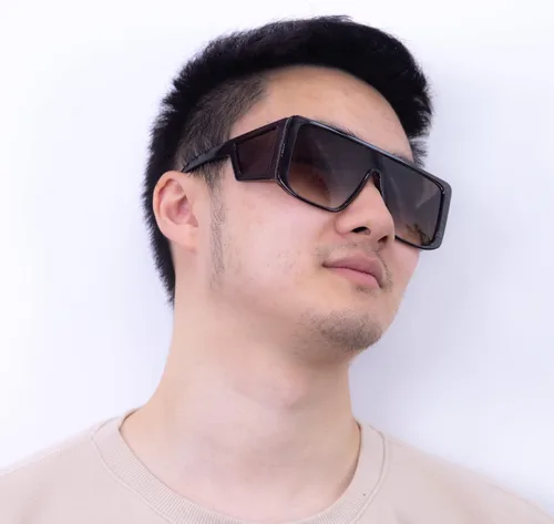 Vista 3 de Gafas de sol envolventes para hombre y mujer que se ajustan sobre los anteojos protectores laterales divertidos tonos cuadrados de diseño y2k