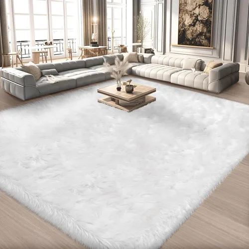 Vista 51 de Ciicool Alfombras de Piel de Oveja Sintética Suaves Alfombra de Piel Sintética Suave Beige Alfombra Esponjosa Funda para Silla y Sofá Alfombra
