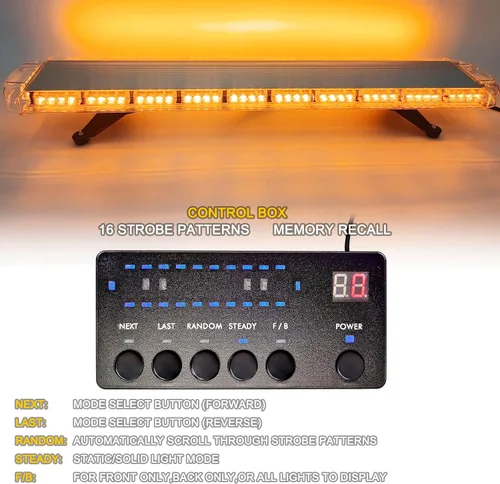 Vista 4 de Barra de luz LED intermitente de 12 V-28 V, luz estroboscópica intermitente, barra de luz LED de emergencia, barra de luz LED para remolque
