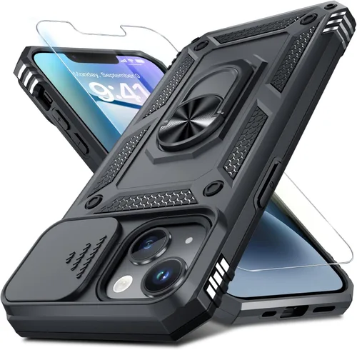 Vista 13 de Janmitta Funda para iPhone 8 Plus/7 Plus/6 Plus, Cubierta de Teléfono con Cubierta Deslizante Integrada para Lente de Cámara + Protector