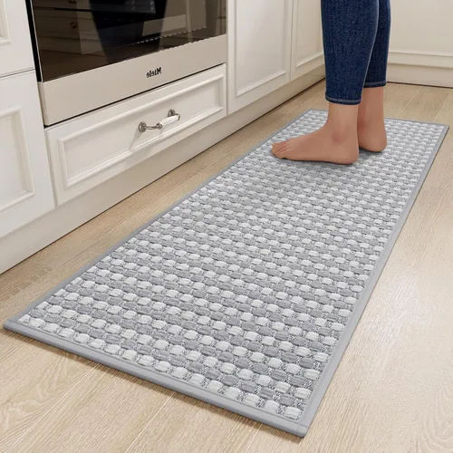 Vista 18 de YDKGL Alfombras de cocina antideslizantes y lavables, color negro, 17 x 30