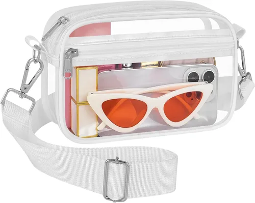 Vista 11 de Bagenius Clear Bag for Stadium Events Clear Messenger Bag Clear Purse for Concert and Sport Events