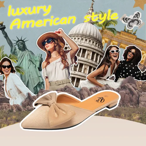 Vista 4 de Trary - Zapatos mocasines sin talón, con puntera puntiaguda y lazo para mujer