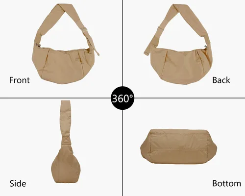 Vista 7 de Plusfeel Bolsos cruzados acolchados para mujer, bolso de hombro grande de moda estilo Hobo Crescent