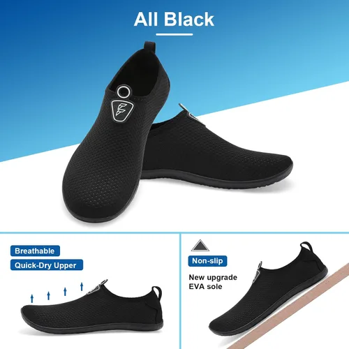 Vista 2 de Fires Zapatos de agua para mujeres y hombres, de secado rápido, calcetines acuáticos, transpirables, para senderismo, natación, playa, surf, yoga