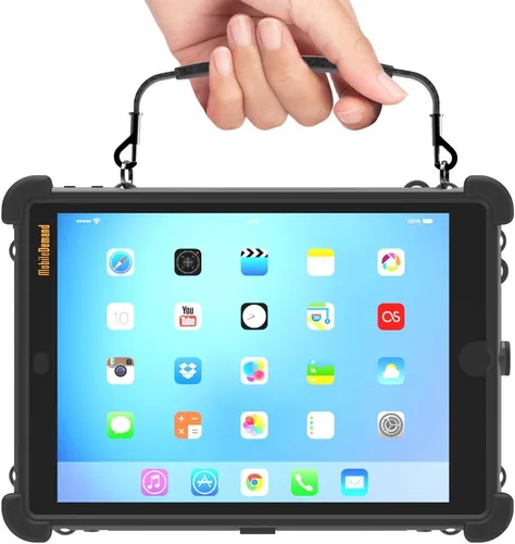 Vista 3 de Funda ultrarresistente para iPad 10.2 MIL-STD-810G Cubierta de puerto Lightning Mango de maletín, correa trasera, montable