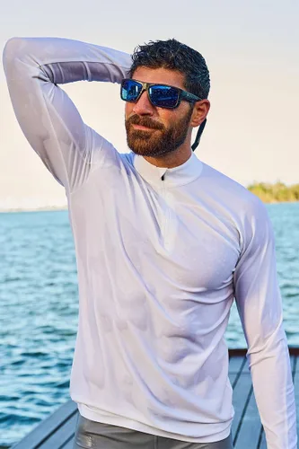 Vista 2 de Coolibar UPF 50+ Nocona Zip Rash Guard - Protector solar para hombre