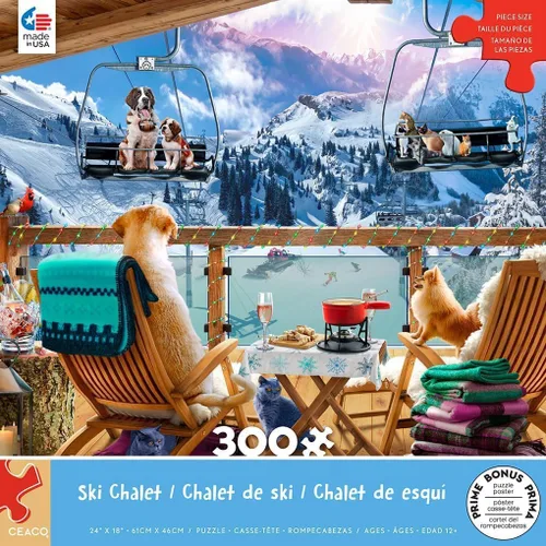 Vista 3 de Ceaco - Ski Chalet - Rompecabezas de 300 piezas