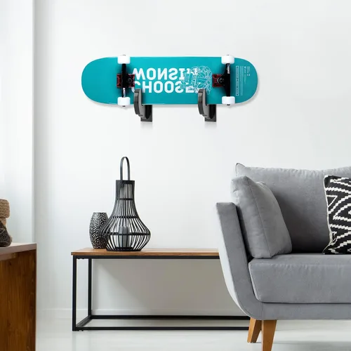 Vista 2 de BiJun Soporte de pared para patineta, exhibición de montaje en pared para snowboard, estante horizontal de acrílico, colgador de almacenamiento