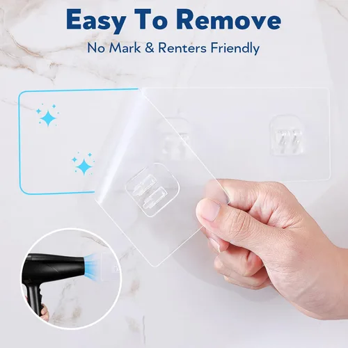 Vista 7 de Organizador de estante adhesivo de acero inoxidable para ducha, almacenamiento de baño apto para inquilinos (negro mate, 2 piezas)