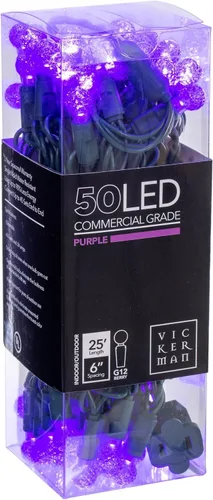 Vista 2 de Vickerman Juego de luces LED G12 de 50 luces, color morado