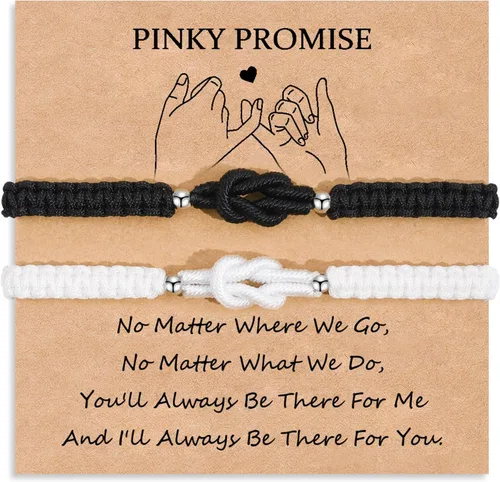 Vista 8 de Pulsera Papá Hija/Madre Hijo/Madre Hija/Abuela Nieta/Hermano Hermana Pulsera Promesa Meñique Juego Relación Amistad Pulseras Regalos de Navidad