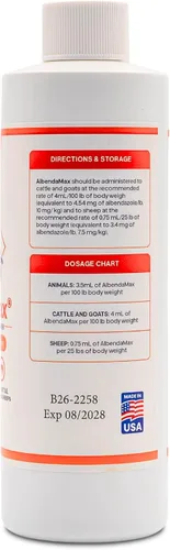 Vista 3 de vetr AlbendaMax Suspensión Oral, Líquido para Bovinos, Ovinos y Cabras – 8.1 fl oz