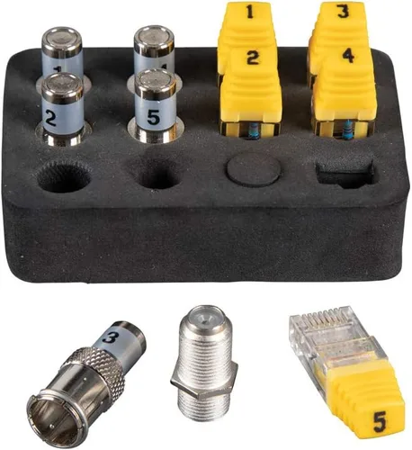 Vista 12 de Klein Tools Kit de probador de cables VDV501-851 y crimpadora modular de trinquete VDV226-110, pelacables, cortador de cables, para conectores