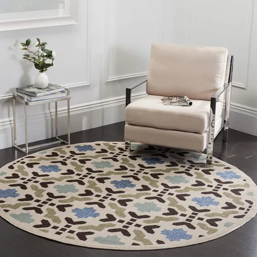 Vista 14 de SAFAVIEH Alfombra lavable al aire libre Veranda Collection – Alfombra de pasillo de 2 pies 3 x 8 pies, color crema y aguamarina, no desprende pelusa