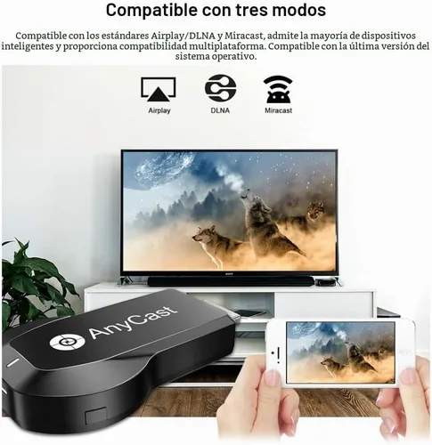 Vista 4 de Receptor de pantalla inalámbrico 4K 1080P 5G/2.4G de doble banda, SmartSee WiFi HD, adaptador de espejo fundido para iPhone, Mac, iOS, Android a TV