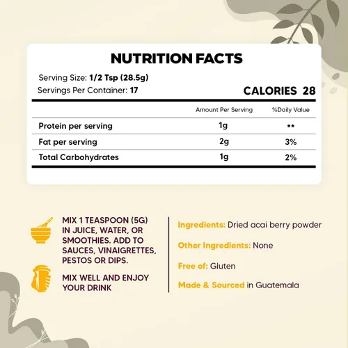 Vista 2 de Yogi Super Foods Polvo de bayas de acai, polvo de acai liofilizado, polvo de acai orgánico para cuencos de batidos, alto en antioxidantes densos