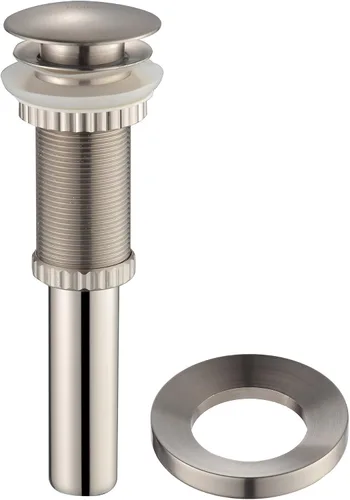 Vista 3 de Kraus C-GV-101FR-0.551-0.472 in-1007SN Fregadero de vidrio esmerilado de 14 pulgadas y grifo Ramus níquel satinado