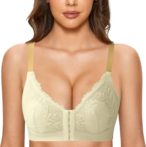 Vista 3 de Light Blue Nursing Bra Adjustable Support Post Adjustable Straps Back and Side Control Bra Lift Bra Tape Petals Cakes