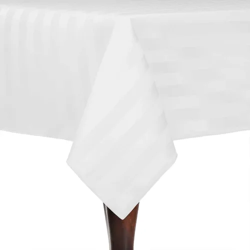 Vista 47 de Ultimate Textile Mantel cuadrado de rayas satinadas de 84 x 84 pulgadas, color verde militar