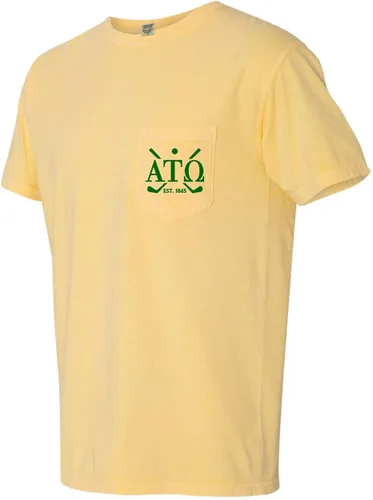 Vista 2 de Alpha Tau Omega ATO Fraternidad Golf Comfort colores bolsillo camisa
